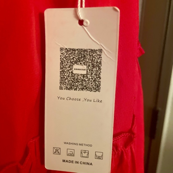 ECOWISH Lace Top Dress V-Neck Spaghetti Strap Bowknot Sleeveless Lace Size S - Picture 3 of 5